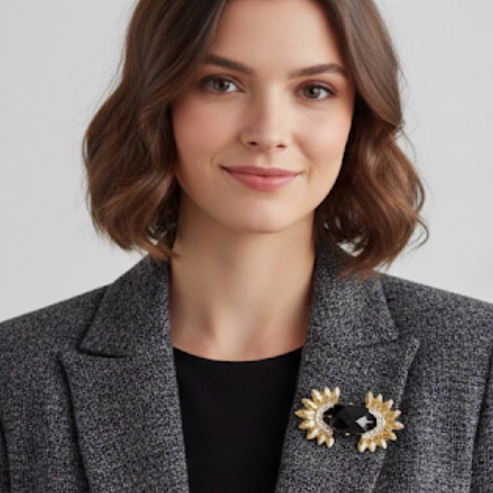 Anne Klein Rhinestone Brooch NWT